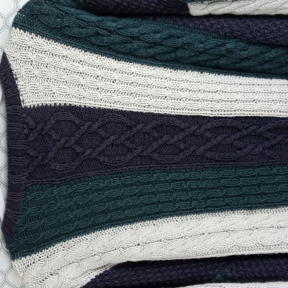 Vintage New Rive Men's XL cable knit pullover casual vertical stripped sweater - Picture 6 of 6